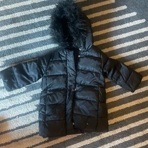 Black like new puffer, cold control little girl jacket.